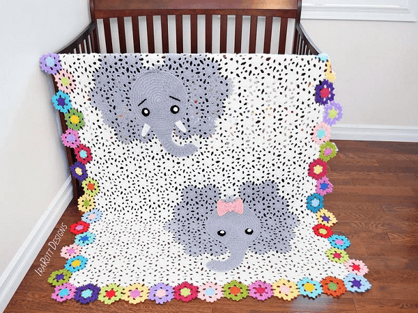 Josefina And Jeffery Elephant Blanket Crochet Pattern by Irarott Patterns