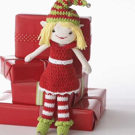 Lily, The Christmas Elf Doll Amigurumi Pattern by Yarnspirations