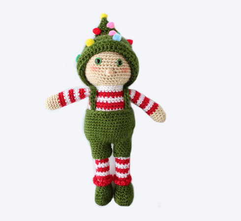 Ollie Crochet Elf Pattern by The Blue Elephants