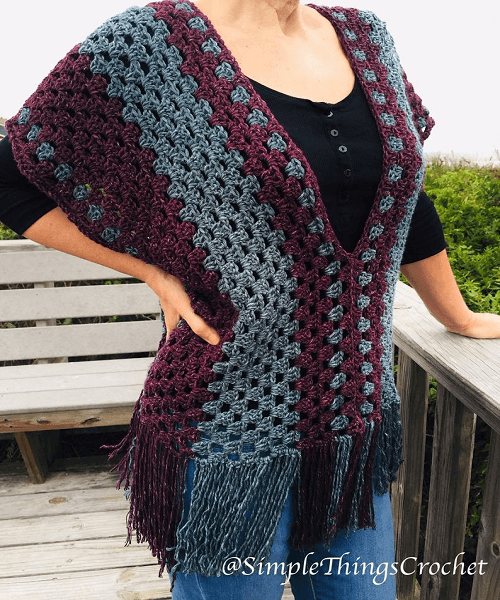 Simple Crochet Poncho Pattern by Simple Things By Tia