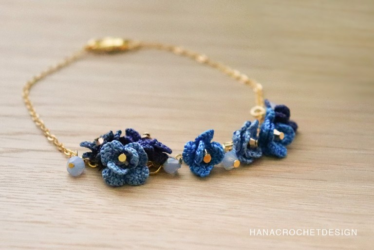 ‘Something Blue’ Wedding Crochet Flower Bracelet Pattern