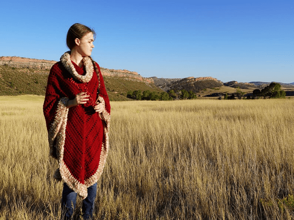 Spiced Cranberry Poncho Crochet Pattern by Colorado Shire