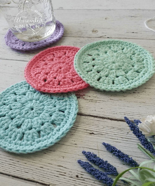 Spring Bloom Coaster Crochet Pattern by The Unraveled Mitten