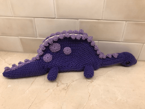 Stegosaurus Dinosaur Pencil Case Crochet Pattern by Claire Golden