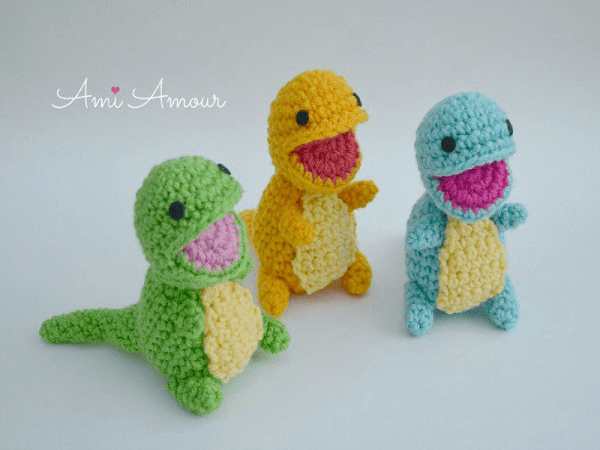 Baby T-Rex Dinosaur Amigurumi Crochet Pattern by Ami Amour