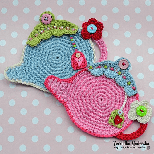 Teapot Coaster Crochet Pattern by Vendulka M