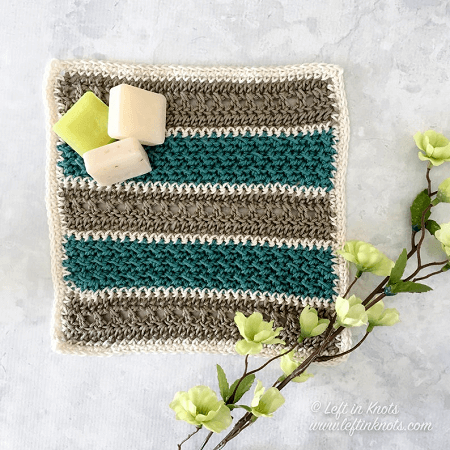 Textured Dishcloth Crochet Pattern by Left In Knots