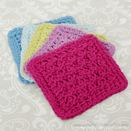 Tunisian Free Crochet Coaster Patterns by Petals To Picots