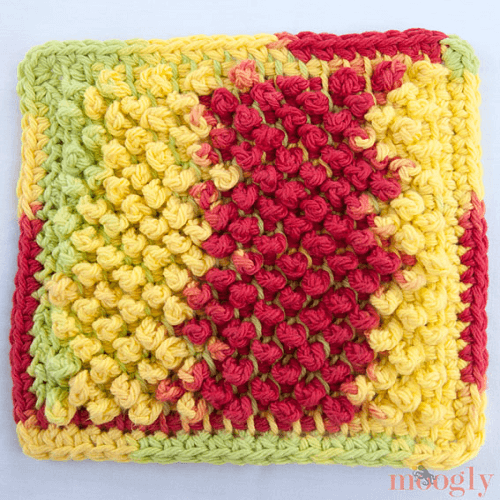 Tunisian Pebbles Dishcloth Crochet Pattern by Tamara Kelly