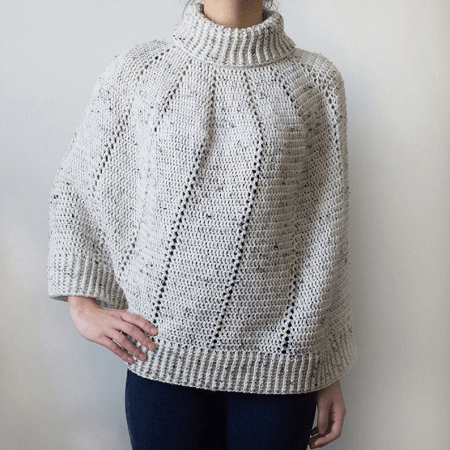 Vertical Eyelet Poncho Crochet Pattern by Crochet Spot Patterns