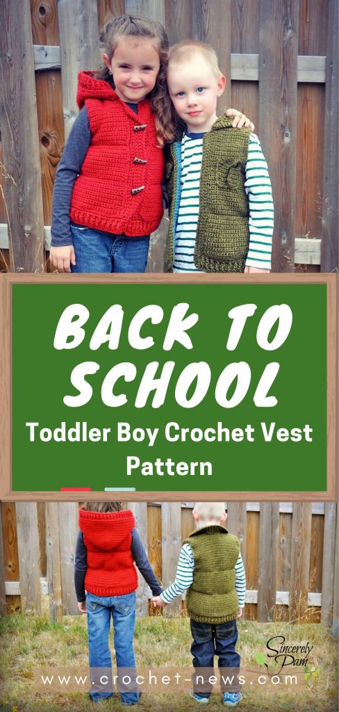 Back to School Toddler Boy Crochet Vest Pattern ﻿