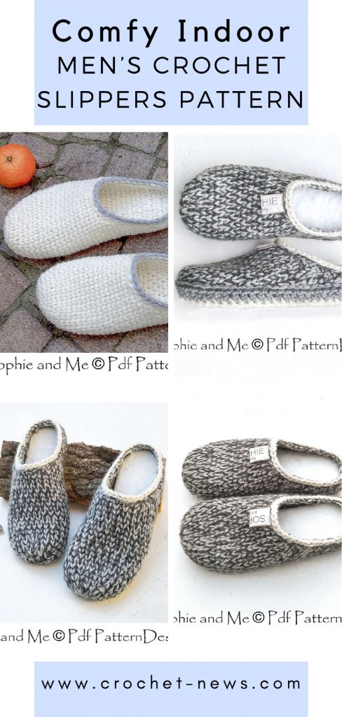 Comfy Indoor Men's Crochet Slippers Pattern