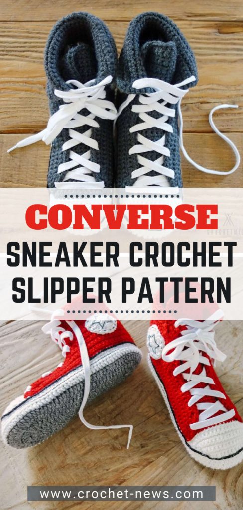 Converse cipő horgolt papucs Minta