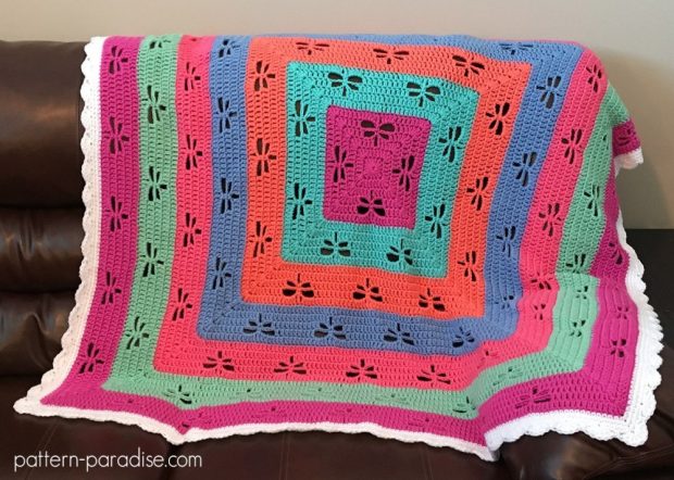 FREE Dragonfly Crochet Blanket Pattern