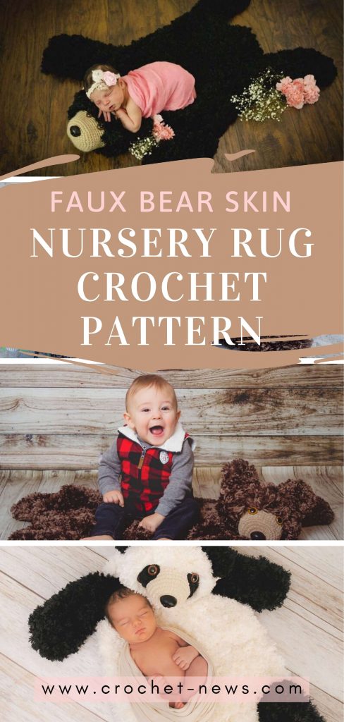 plush crochet bear rug pattern