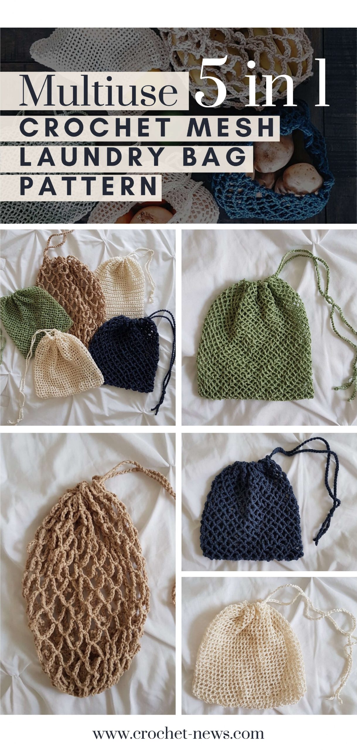 11 Crochet Mesh Bag Patterns - Crochet News