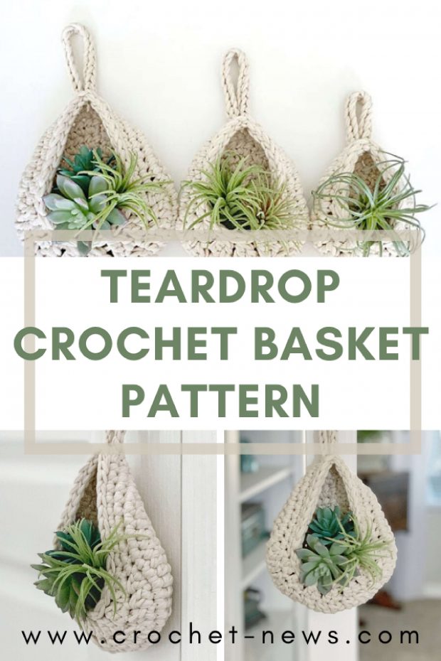 Teardrop Crochet Basket Pattern