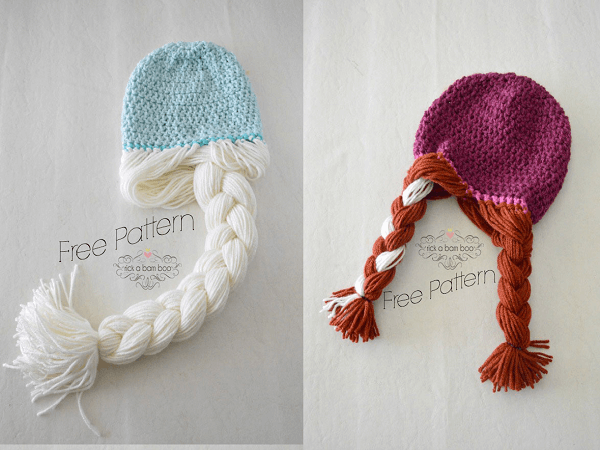 Anna And Elsa Disney Crochet Hat Pattern by Amber Simmons