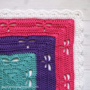 colorful comfortable Dragonfly Crochet Blanket Pattern