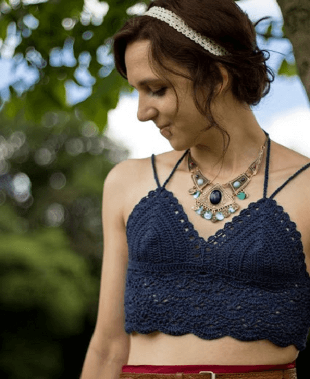 Crochet Boho Bralette Pattern by Green Bird