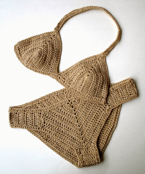 Crochet Gold Bikini Pattern by Oma Koppa