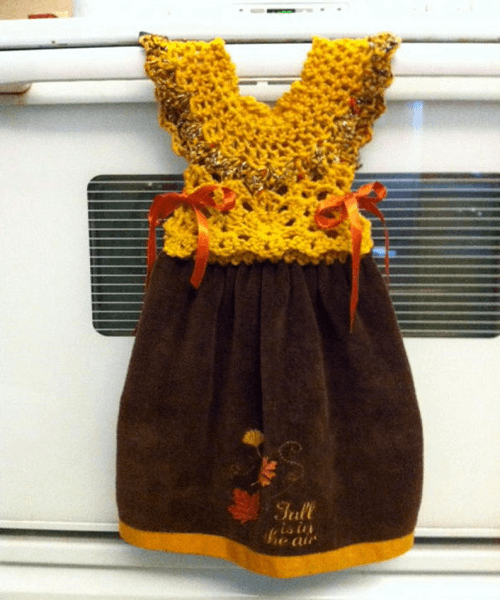 Crochet Handle Dress Towel Topper Pattern by Brenda Created