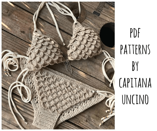 Crochet Mermaid Bikini Pattern by Capitana Uncino