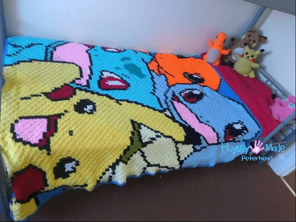 Crochet Pokemon Blanket Pattern by Hayley Made Peterhead