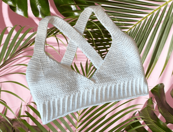 Crochet Ribbed Bralette Pattern by Dulcie Marie Designs