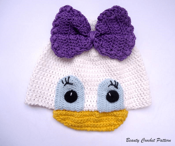 Daisy Duck Crochet Hat Pattern by Beauty Crochet Pattern