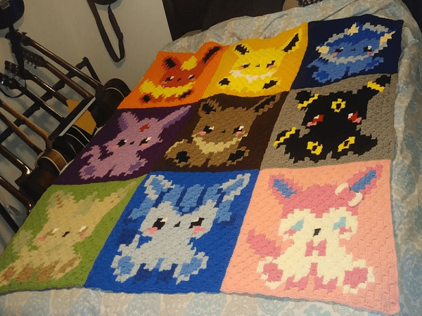 Eeveelution Crochet Blanket Pattern by Craftipus