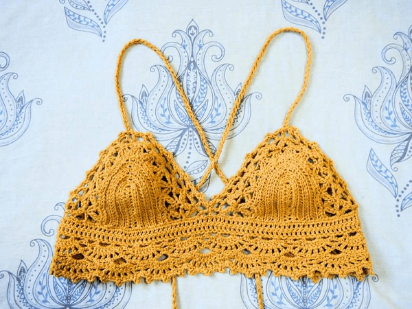 Here Comes The Sun Bralette Crochet Pattern by Nomad Stitches