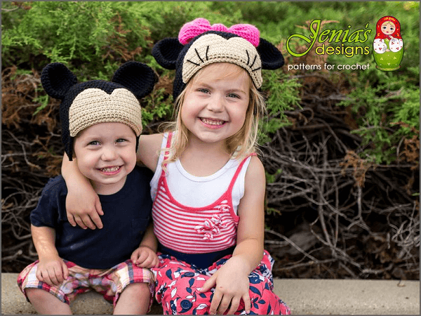 Minnie And Mickey Mouse Crochet Hat Pattern by Jenia's Designs