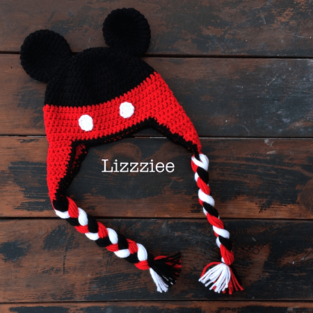Mickey Mouse Crochet Hat Pattern by Lizzziee