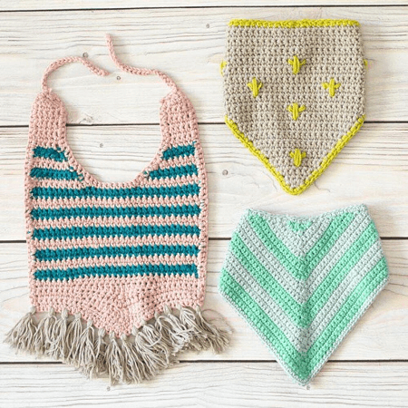 Modern Baby Bib Crochet Pattern by Whistle And Ivy
