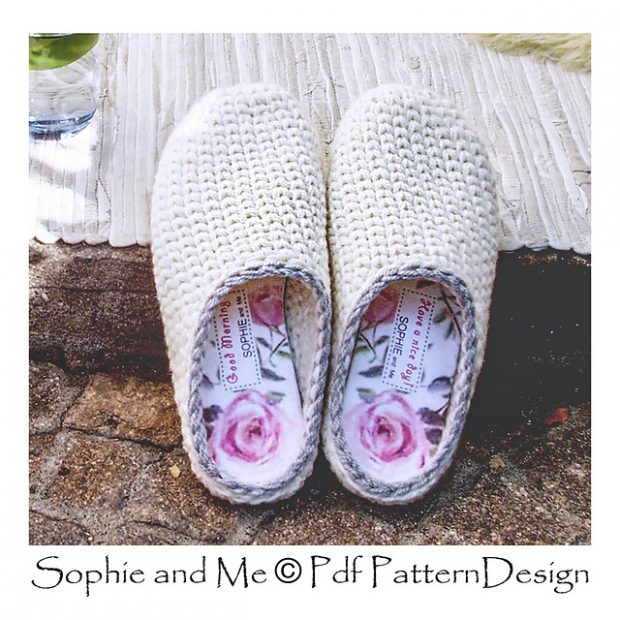 Men's Crochet Slippers Pattern with insoles