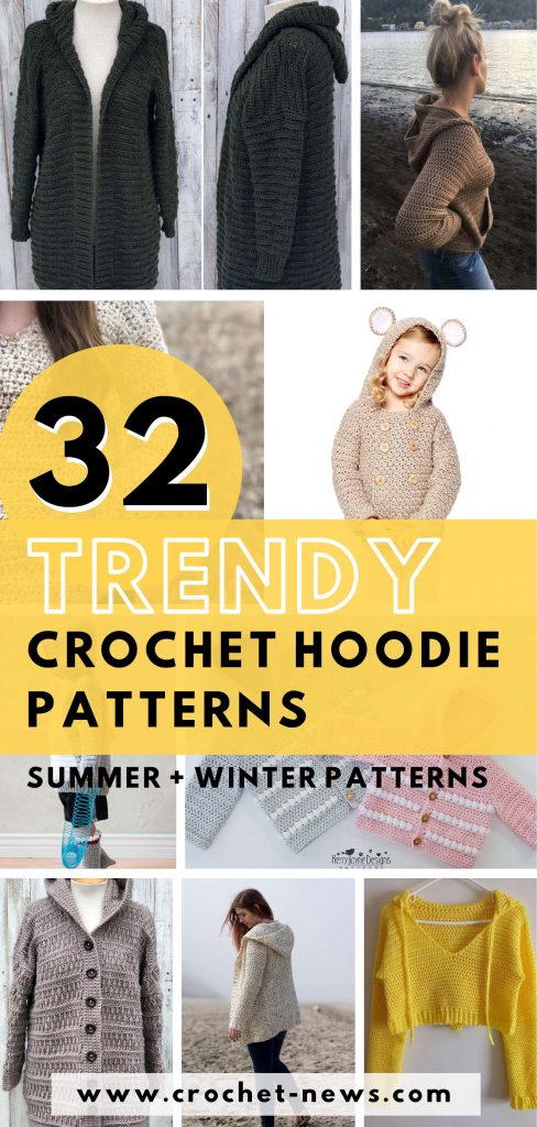 32 Trendy Crochet Hoodie Patterns for 2020 | Summer + Winter Patterns