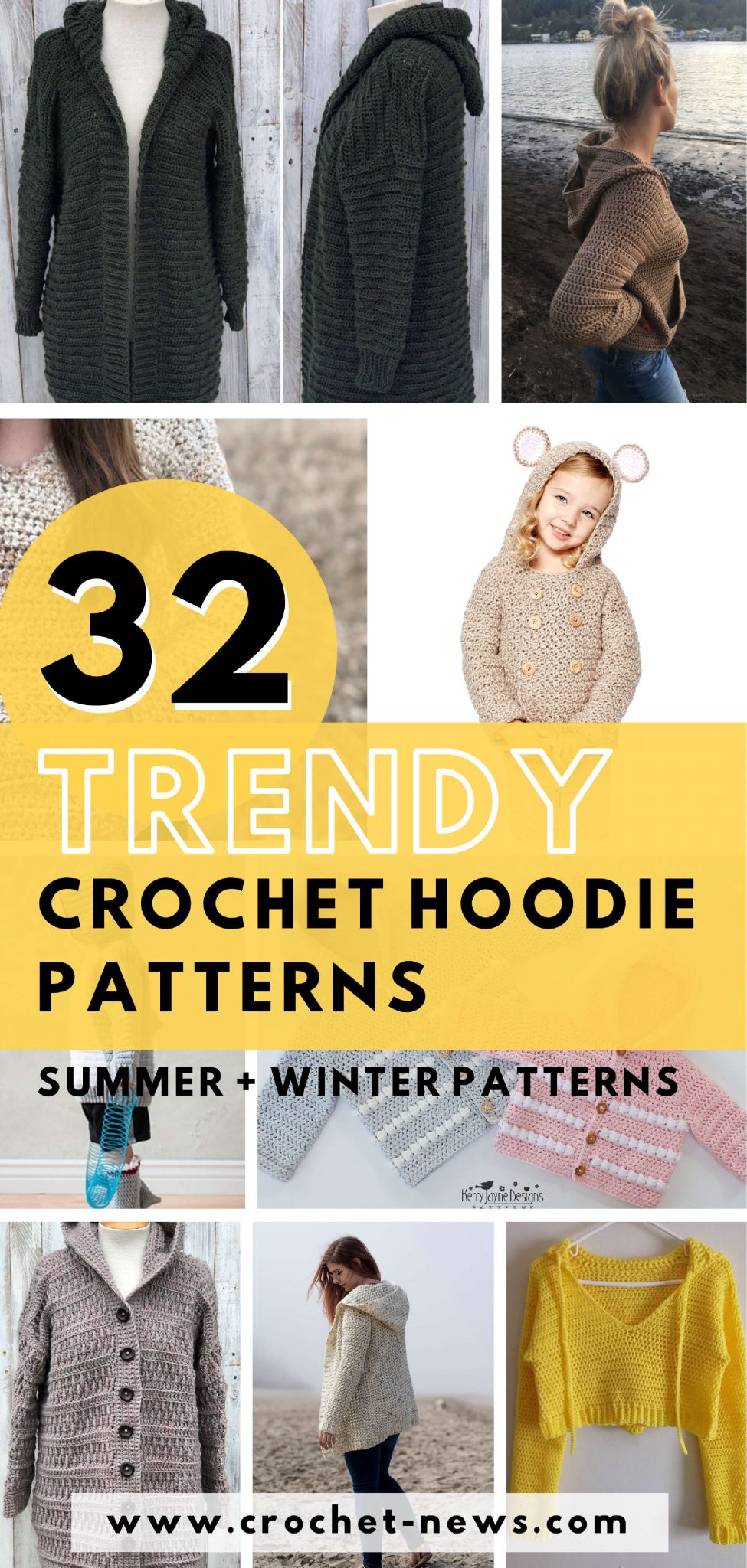 32 Crochet Hoodie Patterns for Winter + Summer Crochet News