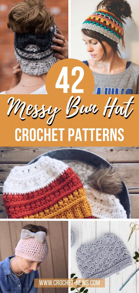 42 Messy Bun Hat Crochet Patterns