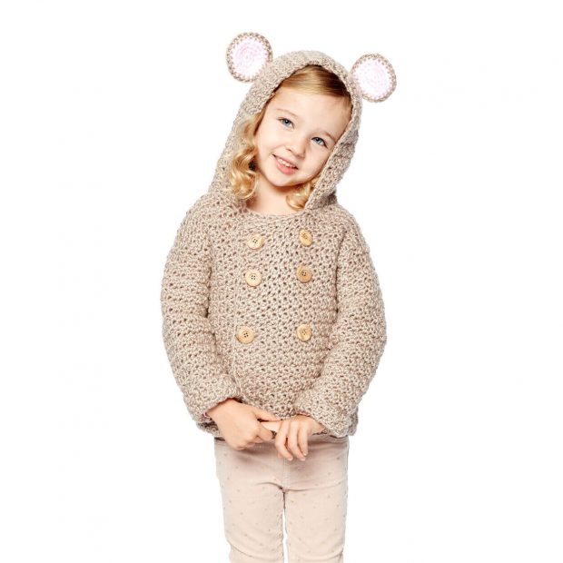 Bernat Mousie Crochet Hoodie Pattern By Yarnspirations