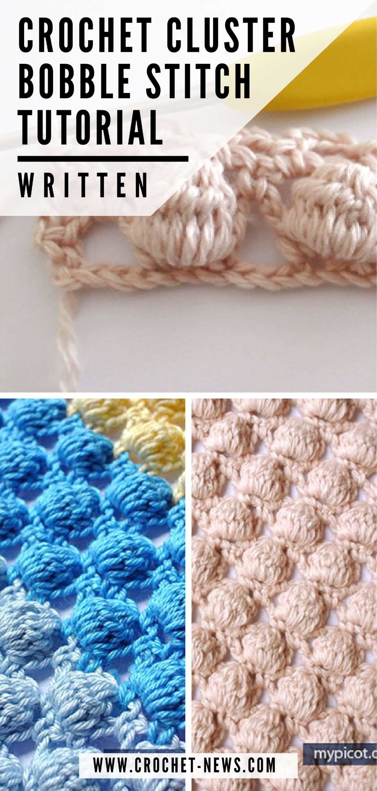 Crochet Cluster Bobble Stitch Tutorial