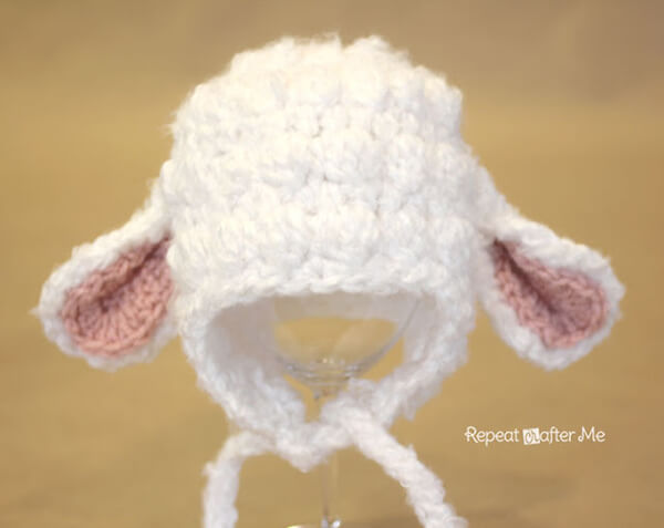 Crochet Lamb Hat Pattern By Repeat Crafter Me