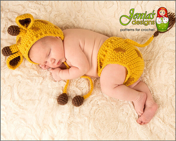 Giraffe Baby Bonnet Newborn Photo Prop By JENIASdesigns