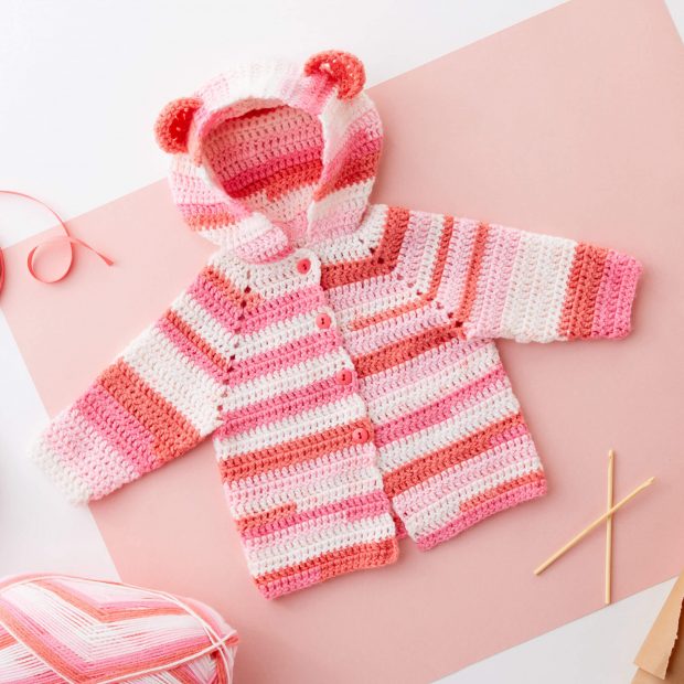  Red Heart Baby Bear Free Crochet Hoodie Pattern By Yarnspirations