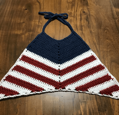 America Flag Crochet Halter Top Pattern by Taylor Lynn Crochet