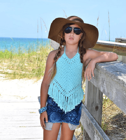 Boho Crochet Halter Top Pattern For Little Girls by Crochet Garden