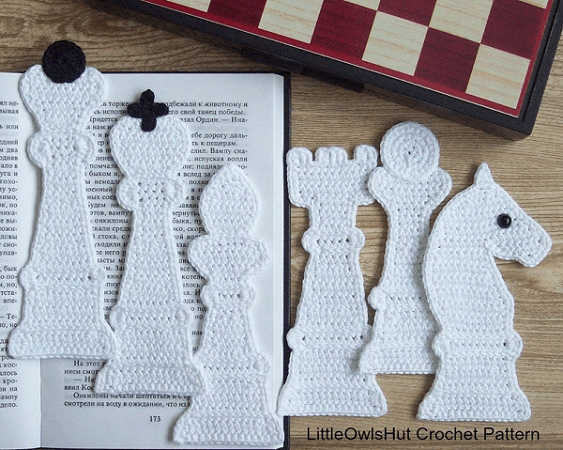 Chess Bookmarks Crochet Pattern by Little Owls Hut