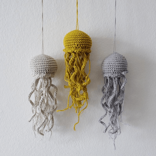 Crochet Amigurumi Jellyfish Decor Pattern by Un Peu Sauvage Shop