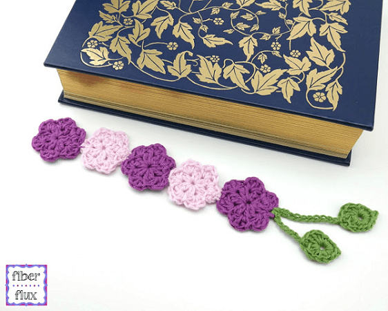 Crochet Botanical Bookmark Pattern by Fiber Flux