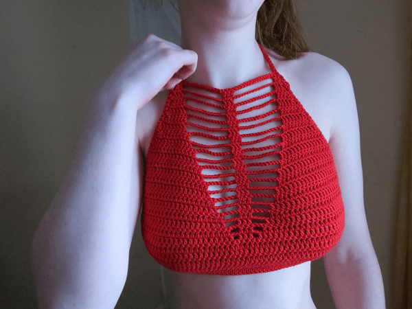 Crochet Fishbone Halter Top Pattern by Crochet With Carrie